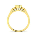 9ct Yellow Gold Oval Aquamarine and Diamond Ring 2