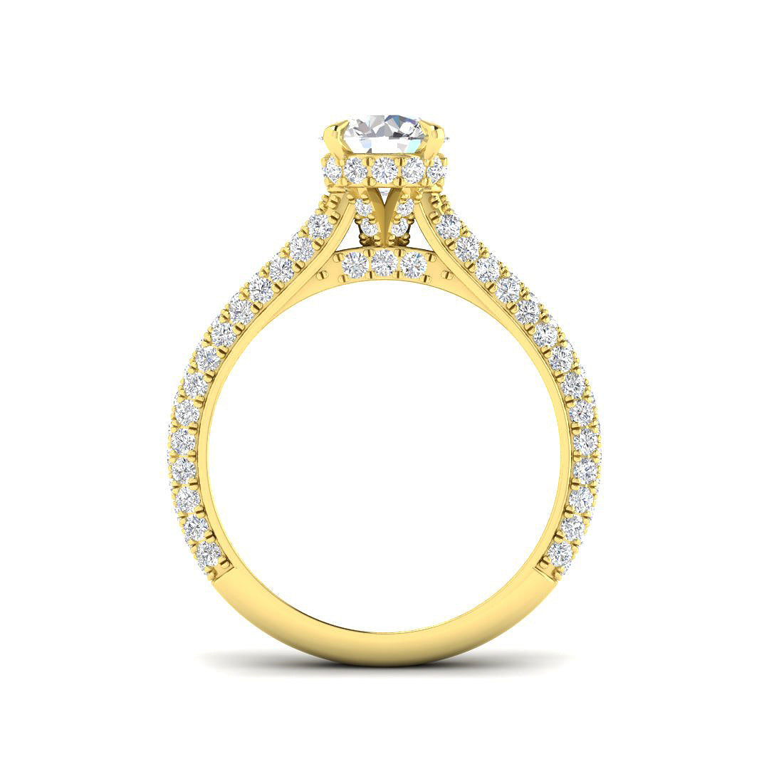 9ct Yellow Gold Round Lab Grown Diamond Ring 2