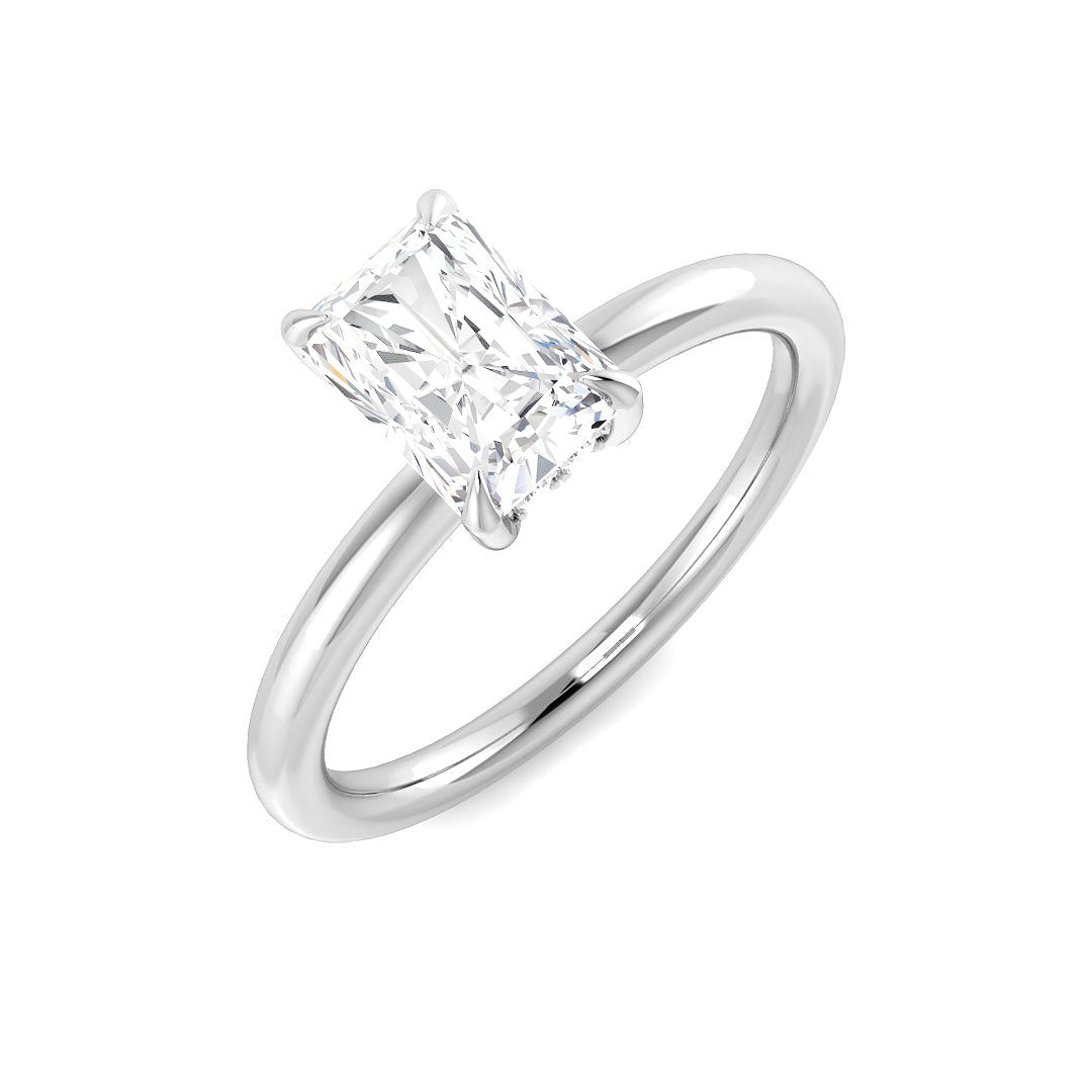 9ct White Gold Radiant Lab Grown Diamond Ring 1