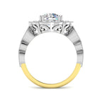 9ct Two Tone Round Cvd Old Cut Ring 2