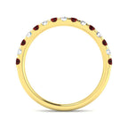 9ct Yellow Gold Round Ruby and Diamond Ring 2