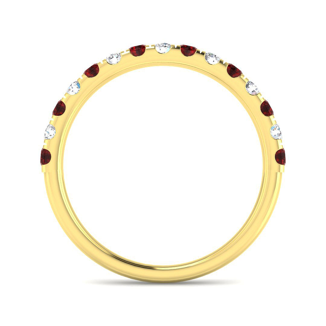 9ct Yellow Gold Round Ruby and Diamond Ring 2