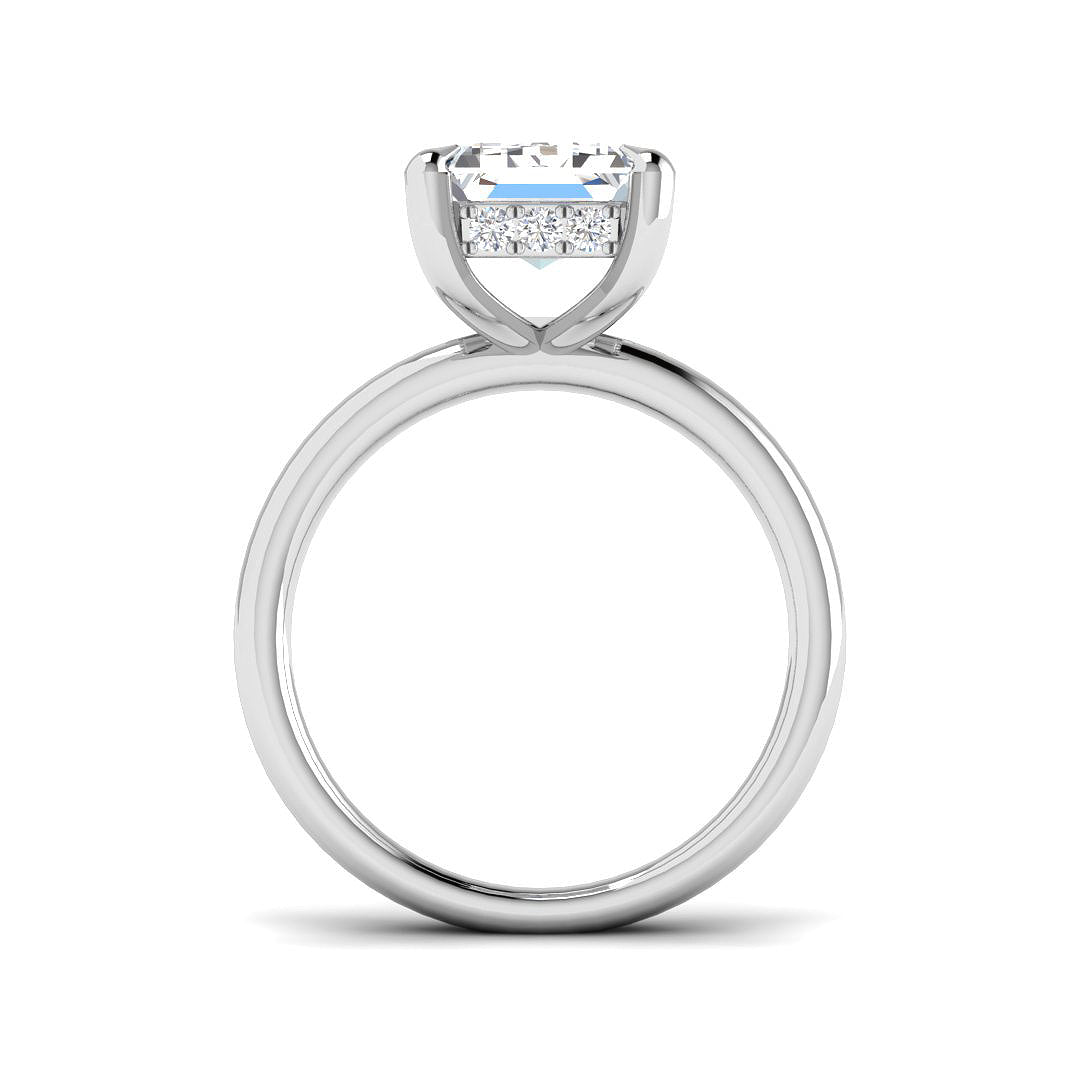 9ct White Gold Radiant Lab Grown Diamond Ring 2