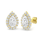 9ct Yellow Gold Pear Lab Grown Diamond Earrings 1