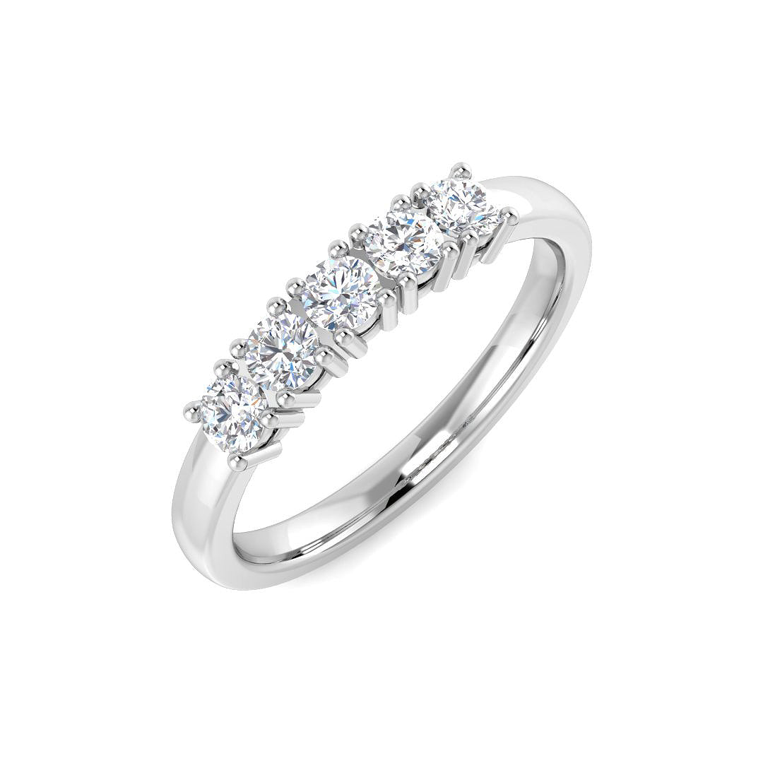 9ct White Gold Round Diamond Ring 1