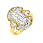 9ct Yellow Gold Cushion Cvd Old Cut Ring 1