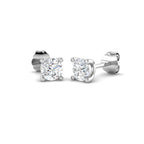 9ct White Gold Round Lab Grown Diamond Earrings 1