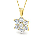 9ct Yellow Gold Round Lab Grown Diamond Pendant 1