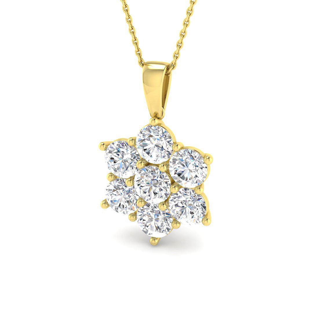 9ct Yellow Gold Round Lab Grown Diamond Pendant 1