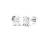 9ct White Gold Oval Lab Grown Diamond Earrings 1