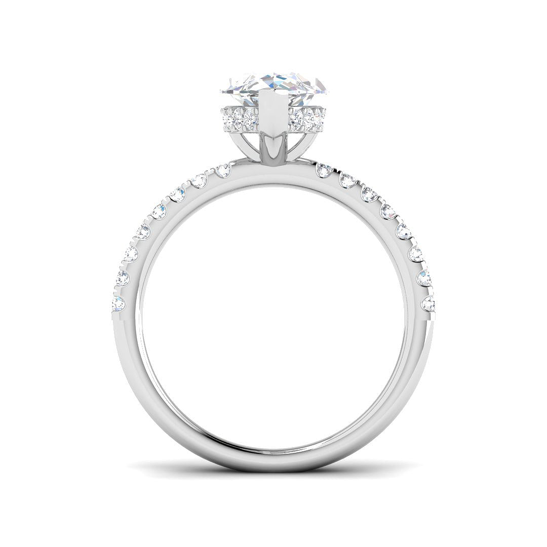 9ct White Gold Marquise Lab Grown Diamond Ring 2