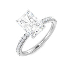 9ct White Gold Radiant Lab Grown Diamond Ring 1