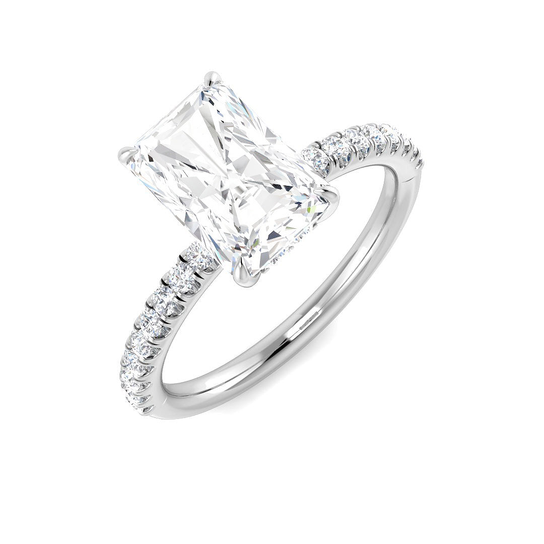 9ct White Gold Radiant Lab Grown Diamond Ring 1