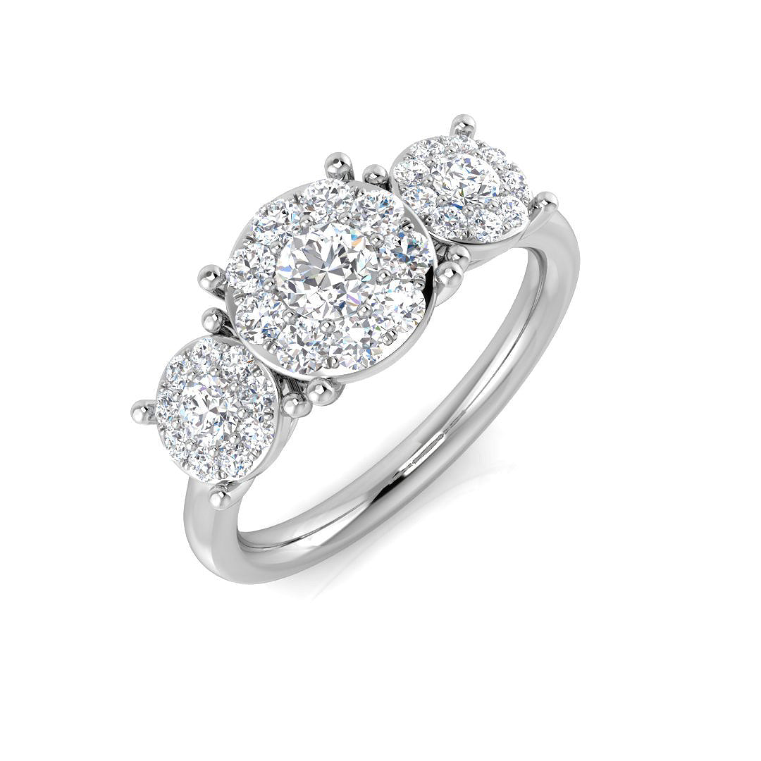 9ct White Gold Round Lab Grown Diamond Ring 1