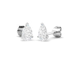 9ct White Gold Pear Lab Grown Diamond Earrings 1