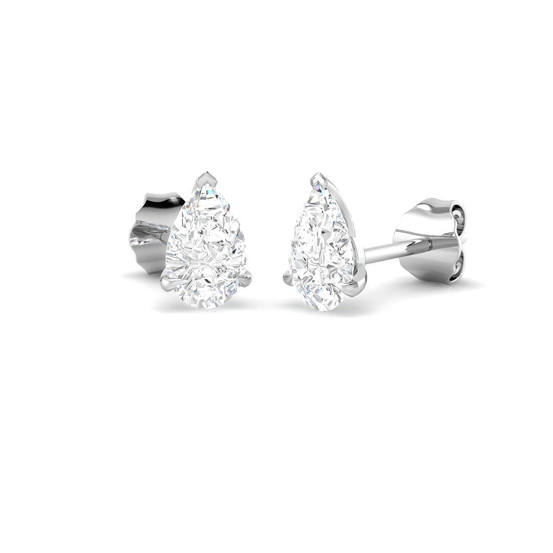 9ct White Gold Pear Lab Grown Diamond Earrings 1