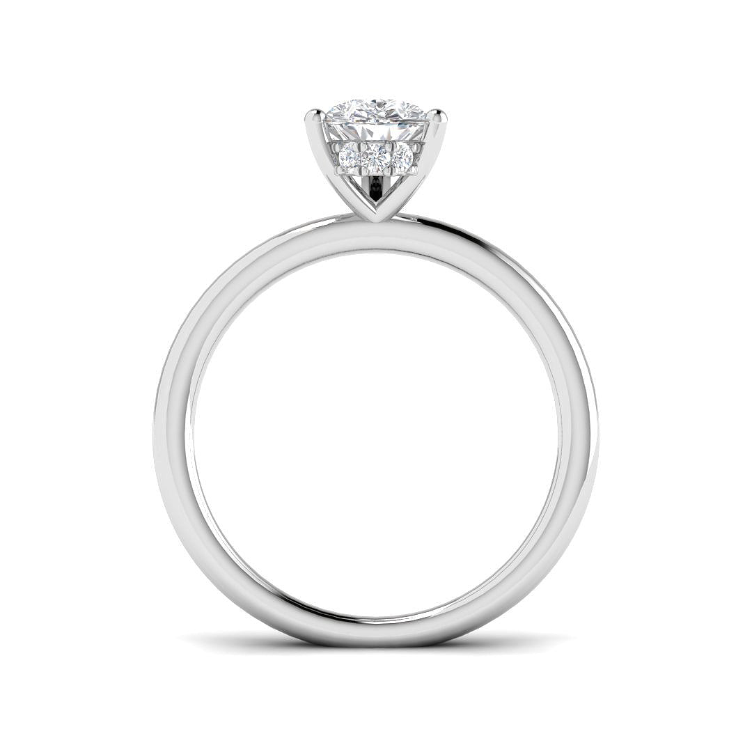 Platinum Pear Lab Grown Diamond Ring 2