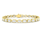 9ct Yellow Gold Emerald Cut and Marquise and Oval and Pear Lab Grown Diamond Bracelet 1