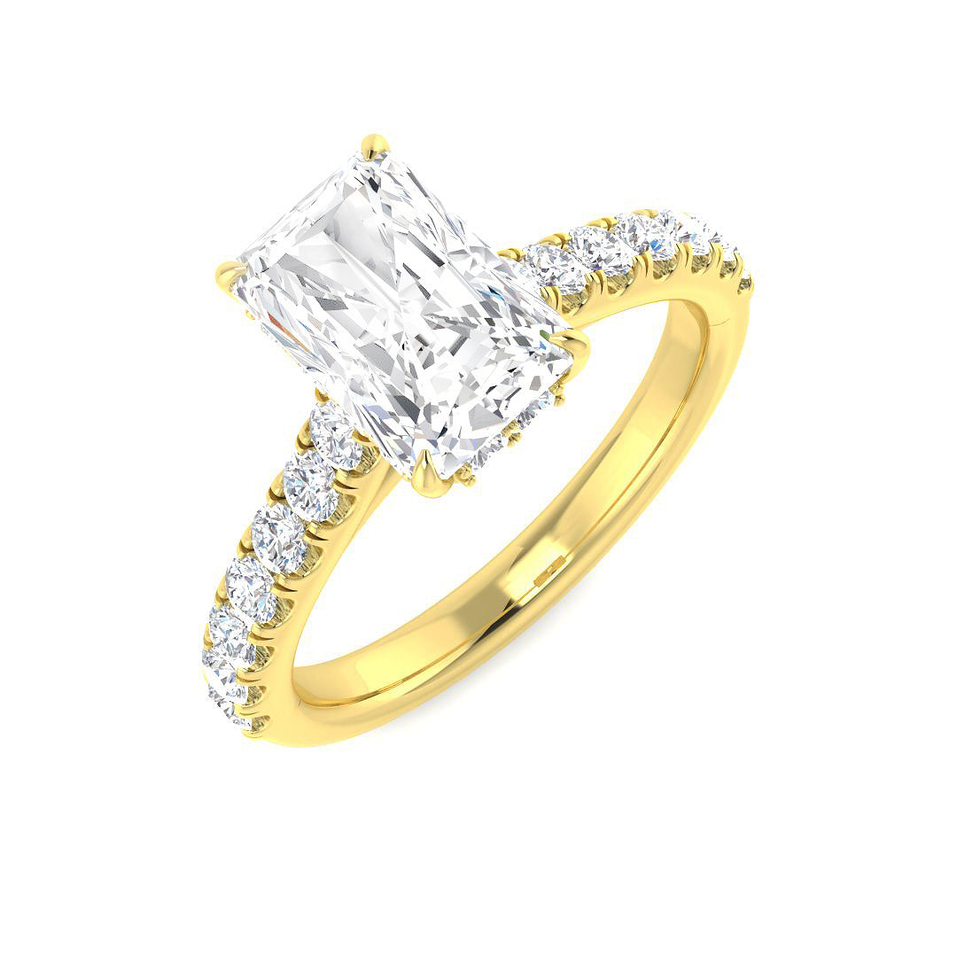 9ct Yellow Gold Radiant Lab Grown Diamond Ring 1