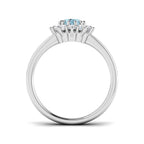 9ct White Gold Oval Aquamarine and Diamond Ring 2