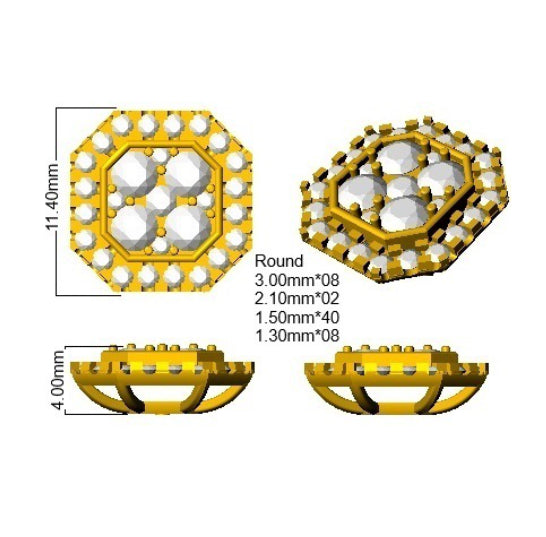 9ct Yellow Gold Round Lab Grown Diamond Earrings 2