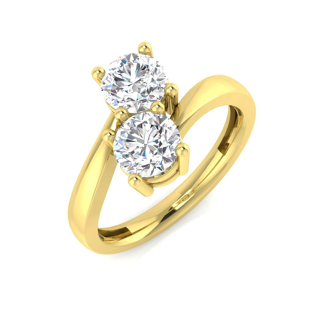 9ct Yellow Gold Round Lab Grown Diamond Ring 1