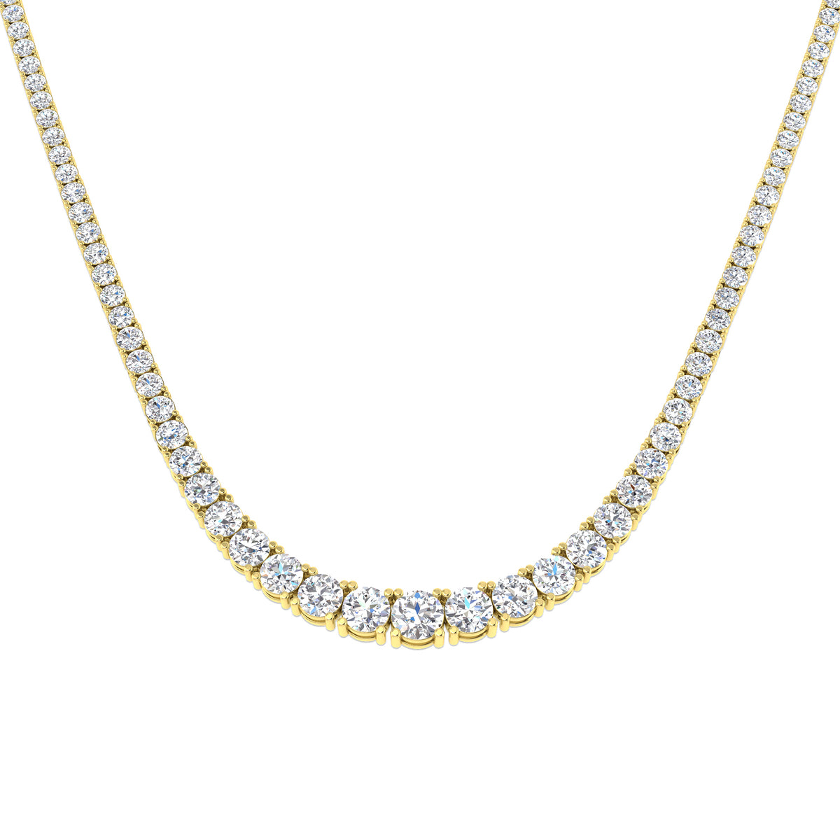9ct Yellow Gold Round Lab Grown Diamond Necklace 1