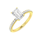 18ct Yellow Gold Emerald Cut Lab Grown Diamond Ring 1