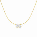 9ct Yellow Gold Oval and Pear Lab Grown Diamond Necklace 1