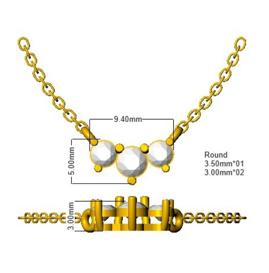 9ct White Gold Round Lab Grown Diamond Necklace 2