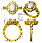 9ct Yellow Gold Cushion Cvd Old Cut Ring 3