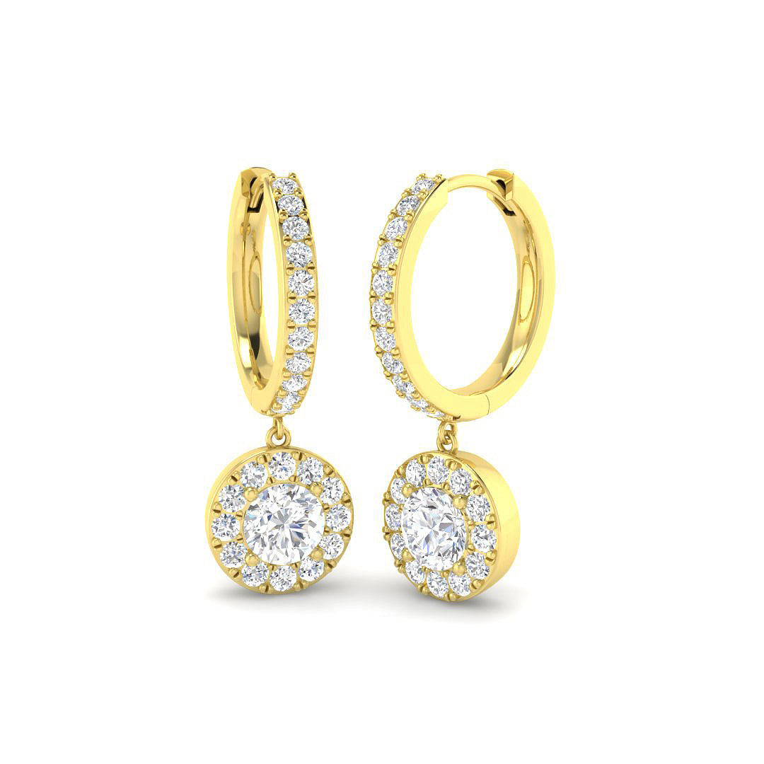 9ct Yellow Gold Round Lab Grown Diamond Earrings 1