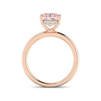 9ct Rose Gold Radiant Lab Grown Diamond and Lab Pink Diamond Ring 2
