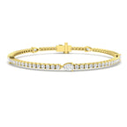 9ct Yellow Gold Pear Lab Grown Diamond Bracelet 1
