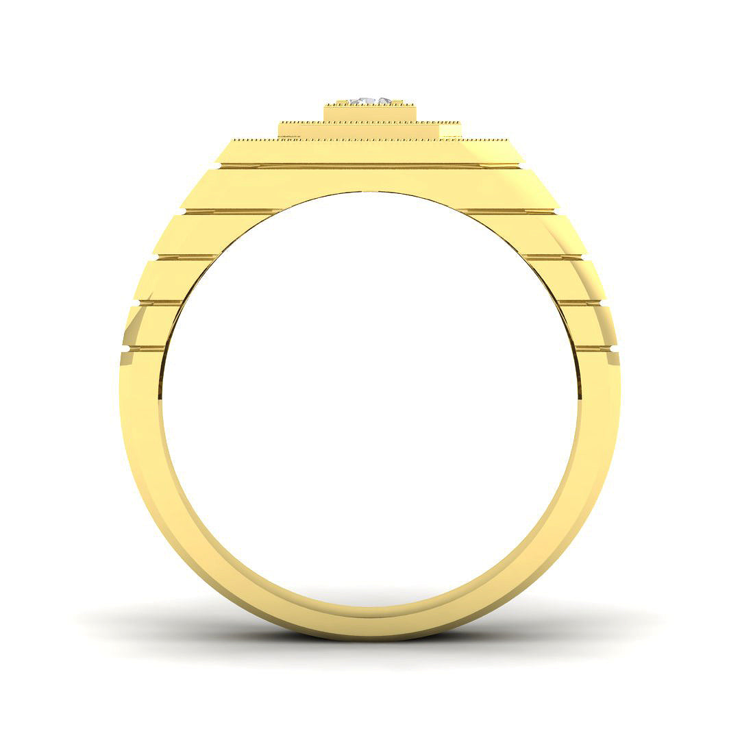 9ct Yellow Gold Round Lab Grown Diamond Ring 2