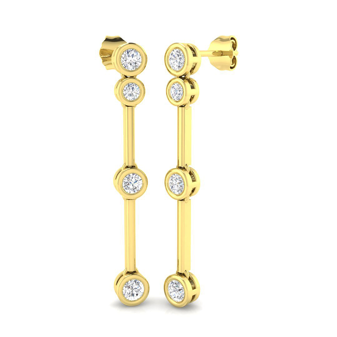 9ct Yellow Gold Round Lab Grown Diamond Earrings 1