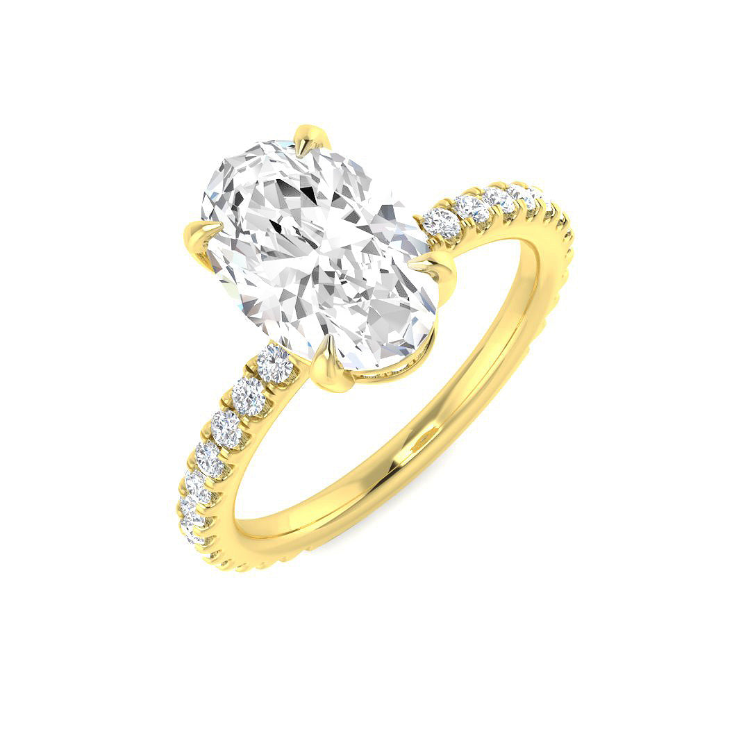 9ct Yellow Gold Oval Lab Grown Diamond Ring 1