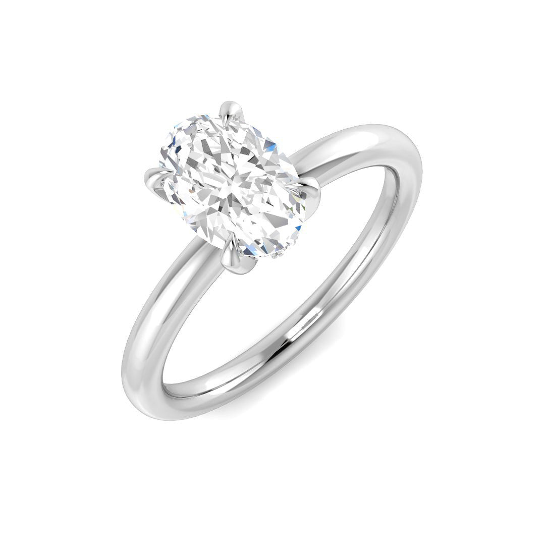 9ct White Gold Oval Lab Grown Diamond Ring 1