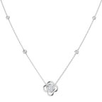 9ct White Gold Round Lab Grown Diamond Necklace 1