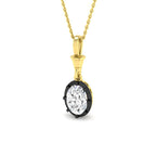 9ct Yellow Gold Oval Lab Grown Diamond Pendant 1