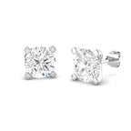 9ct White Gold Round Lab Grown Diamond Earrings 1