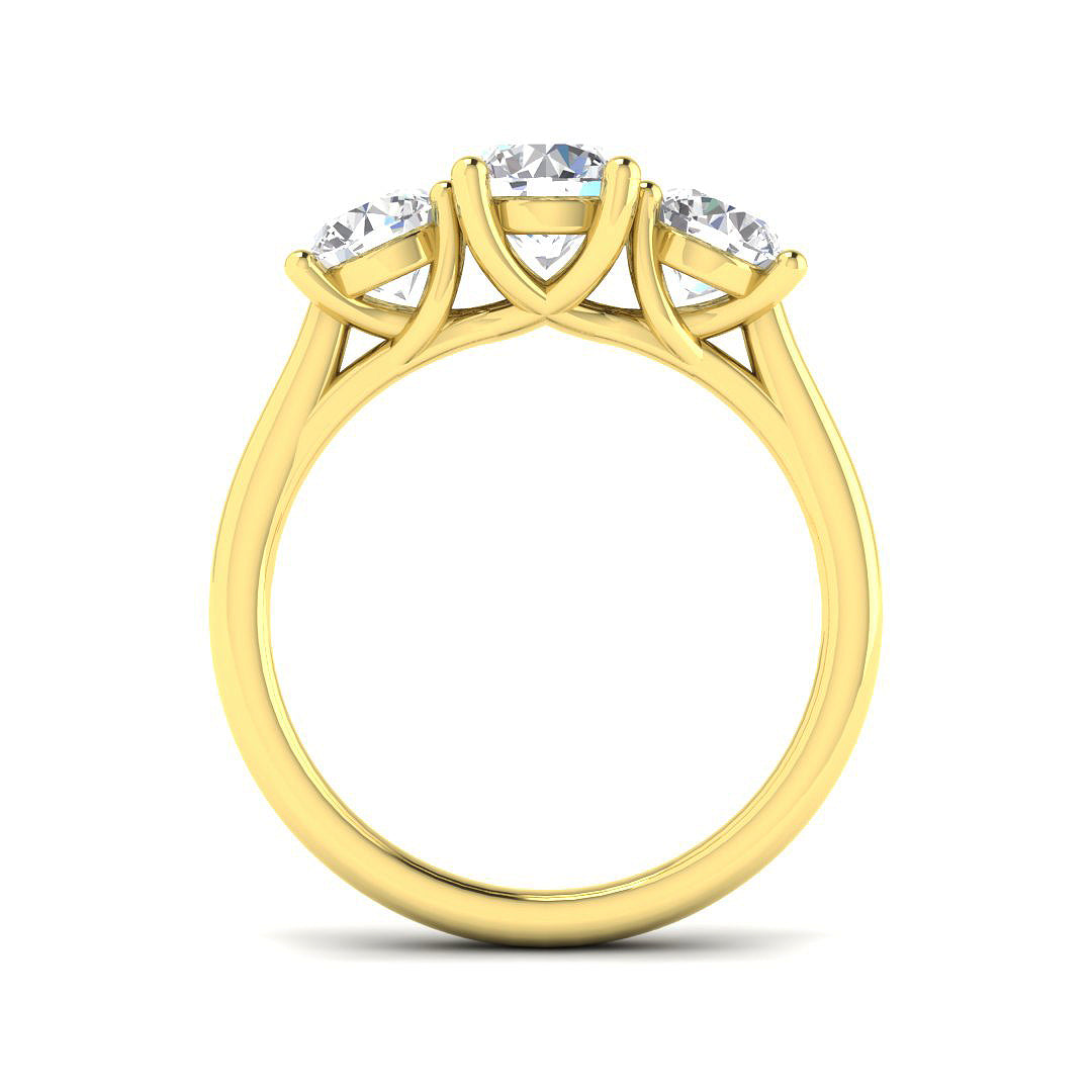 9ct Yellow Gold Round Lab Grown Diamond Ring 2