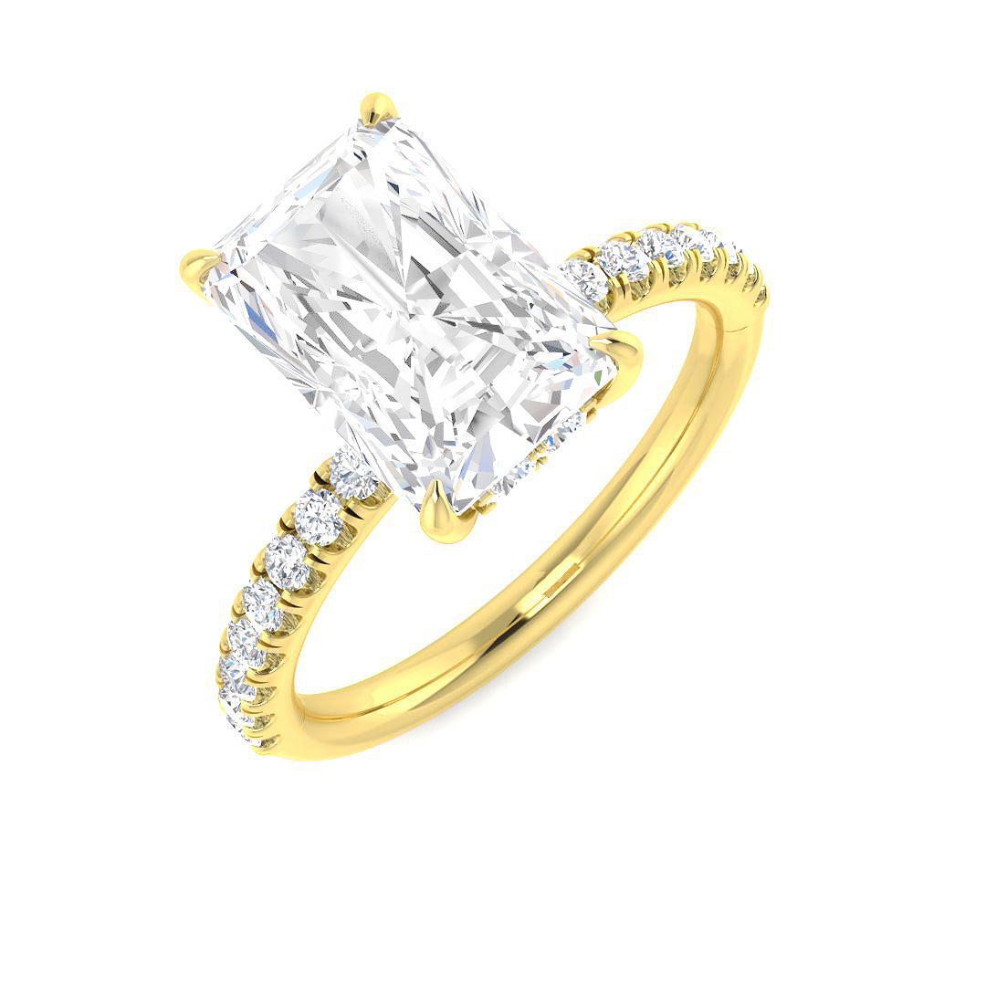 9ct Yellow Gold Radiant Lab Grown Diamond Ring 1