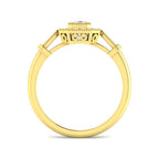 9ct Yellow Gold Emerald Cut Lab Grown Diamond Ring 2