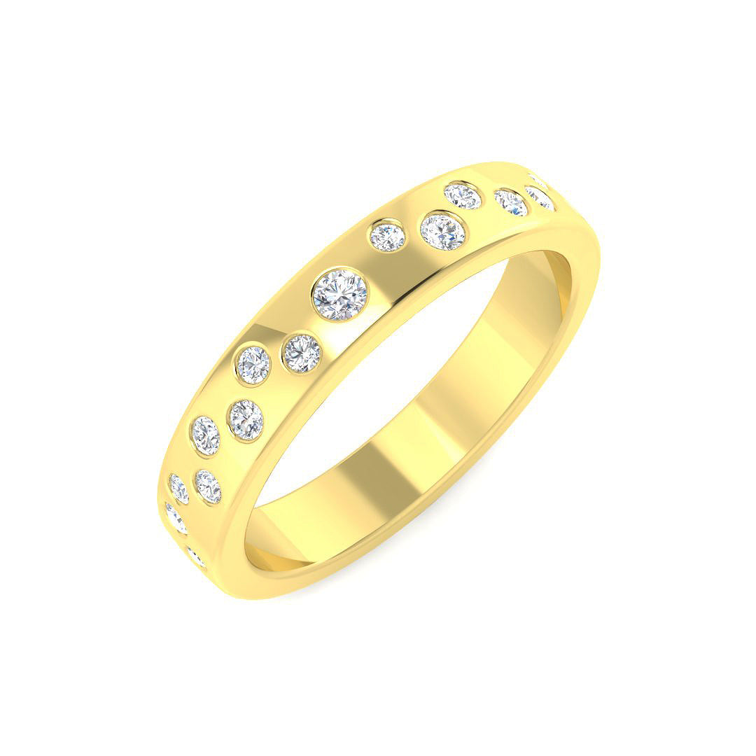9ct Yellow Gold Round Lab Grown Diamond Ring 1