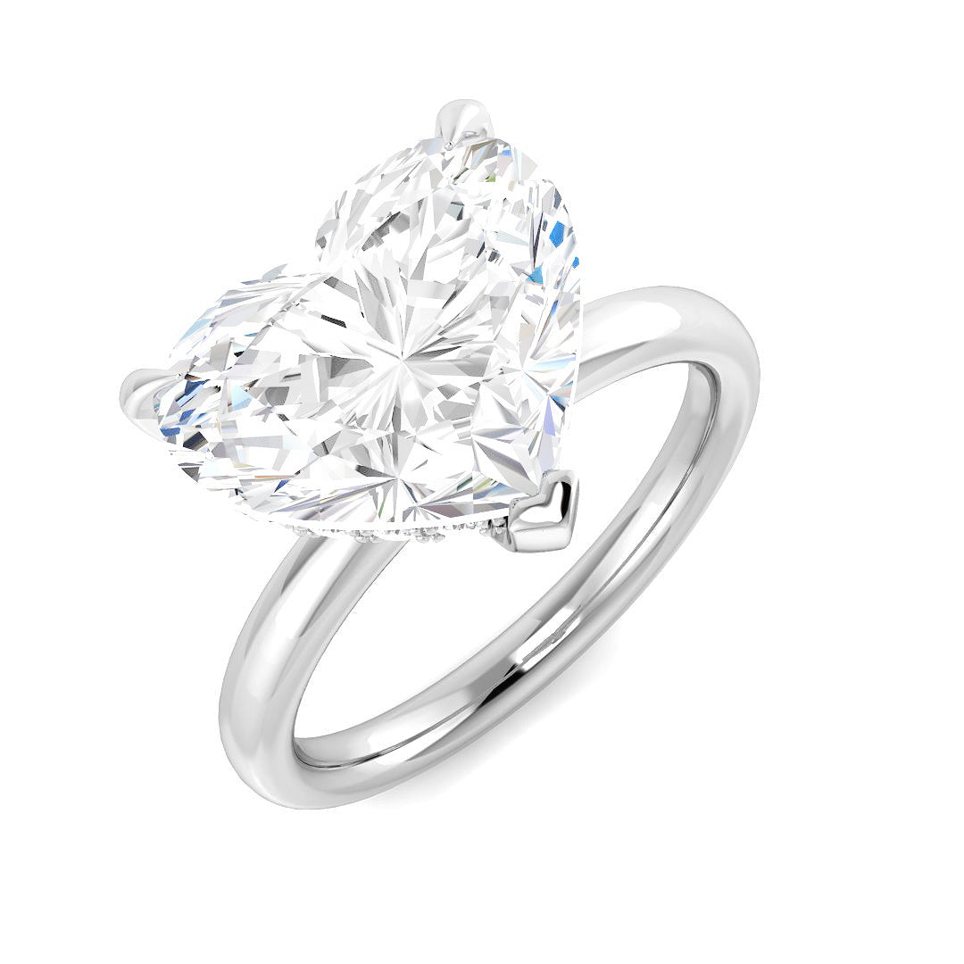 9ct White Gold Heart Lab Grown Diamond Ring 1