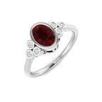 9ct White Gold Oval Ruby and Diamond Ring 1