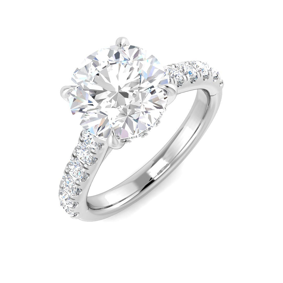 9ct White Gold Round Lab Grown Diamond Ring 1