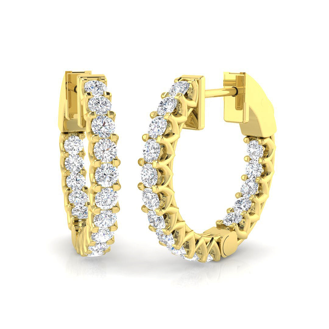 9ct Yellow Gold Round Lab Grown Diamond Earrings 1
