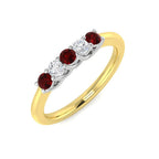 18ct Yellow Gold Round Ruby and Diamond Ring 1
